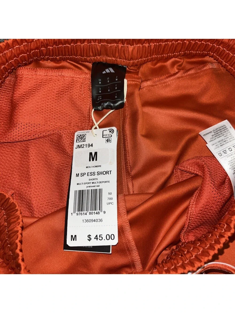 Adidas Men's Medium Multi Sports Essentials Shorts Preloved Red JM2194 NWT $45